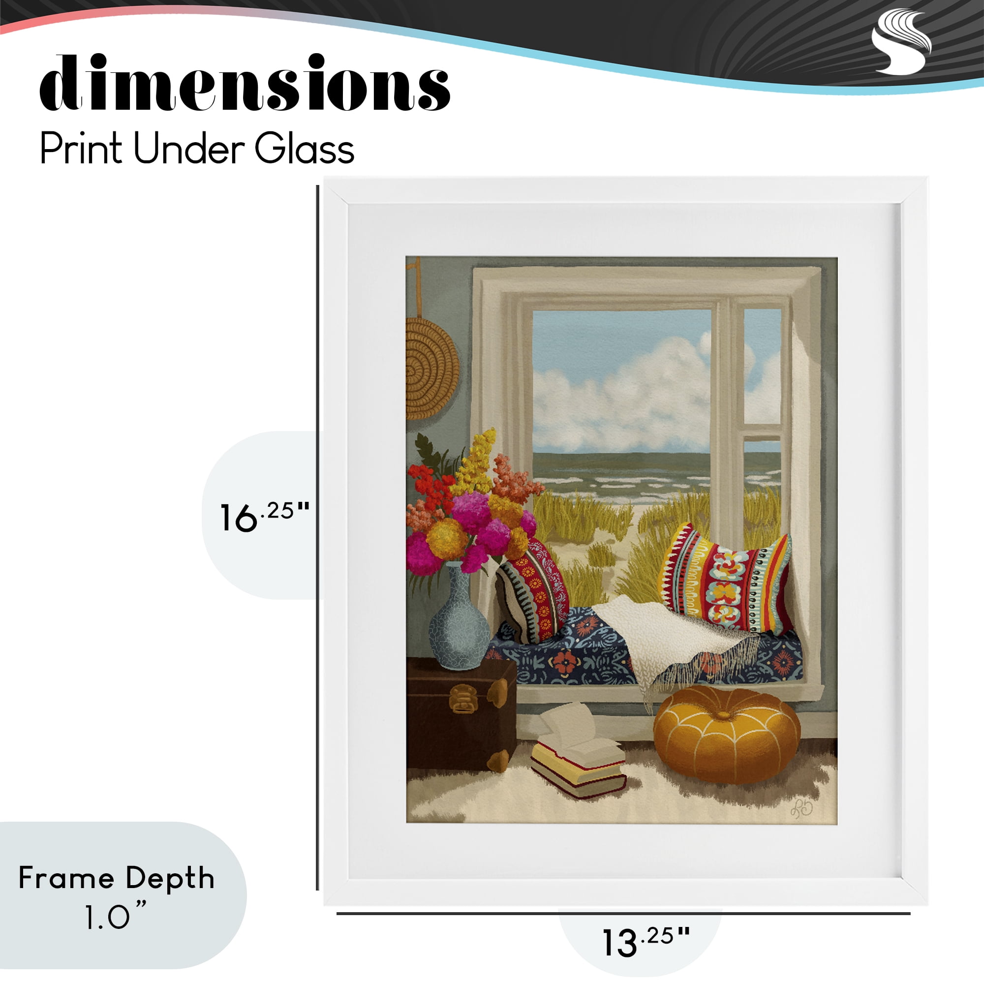 Stupell Industries Coastal Vacation Window Seat White Framed Print Under Glass, design by Lisa R Dumm
