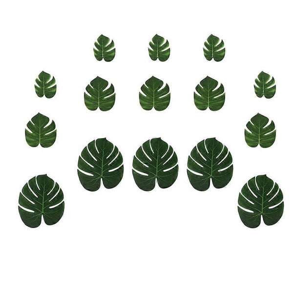 Artificial Green Plants Monstera Leaf Decor for Home Office Garden Green Home Decoration 15Pcs