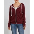 thumbnail image 3 of Women's Zip Up Hoodies Long Sleeve Solid Color Classic Fit Sweatshirts Jackets Streetwear Tops, 3 of 10