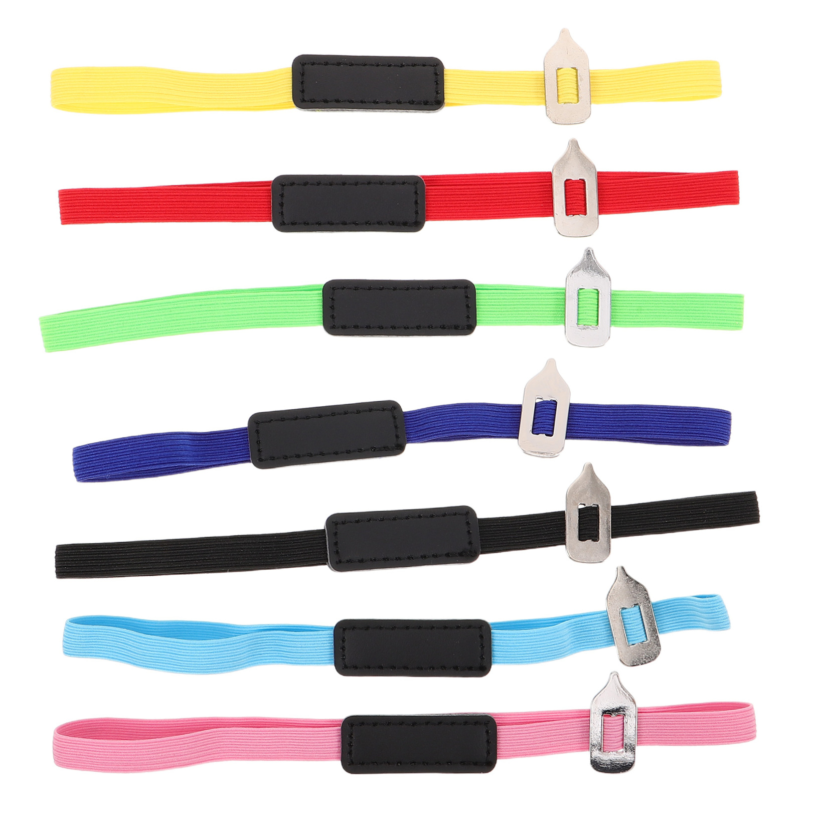 OUNONA 7-Piece Adjustable PU Elastic Bookmark Bands in Assorted Colors, Page Markers for Book and Readers