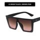 thumbnail image 1 of Gafas de sol para hombre y mujer, color té negro brillante, estilo cuadrado extragrande, sin montura, protección UV400, montura grande, estilo monobloque, nuevas., 1 of 3