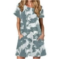 thumbnail image 1 of QIPOPIQ Robes pour Femmes avec Poches Manches Courtes Robes Décontractées T-Shirt Robe d'Été Robe Tunique Ample pour Offres 2023, 1 of 5