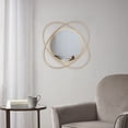 thumbnail image 2 of Veryke 22" Decorative Antique Gold Round Metal Frame Hanging Wall Mirror, 2 of 6