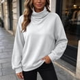 thumbnail image 6 of Turtleneck Pullover Sweatshirt for Women Oversized Long Sleeve Basic Casual Everyday Fall Winter Top, 6 of 7