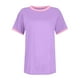 thumbnail image 5 of Chaqueta deportiva,Blusa informal de manga corta para mujer, cuello redondo, mezcla de poliéster y elastano, ajuste suave y cómodo, ideal para uso diario en casa, sopatenor, 5 of 8