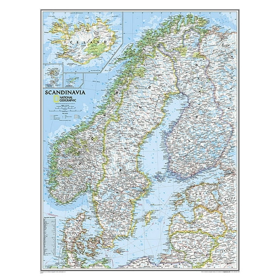 National Geographic Reference Map National Geographic Scandinavia Wall Map - Classic (23.5 X 30.25 In), (Paperback)
