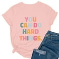 thumbnail image 4 of Womens Tops Casual T Shirts School Season Teacher's Day Versatile Letter Printed Workout Clothes, 4 of 4
