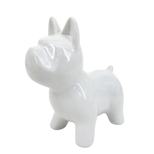 Sagebrook Home 15827-03 8 in. Ceramic Dog Table Decor, White