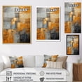 thumbnail image 4 of Designart "Gleaming Geometry Gold Grey painting III" Abstract Collages Floater Framed Canvas Wall Art, 4 of 7