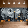 thumbnail image 3 of Halloween Theme Witch Design Spooky Night Graveyard Scene for Party Decoration Indoor Outdoor, 3 of 9