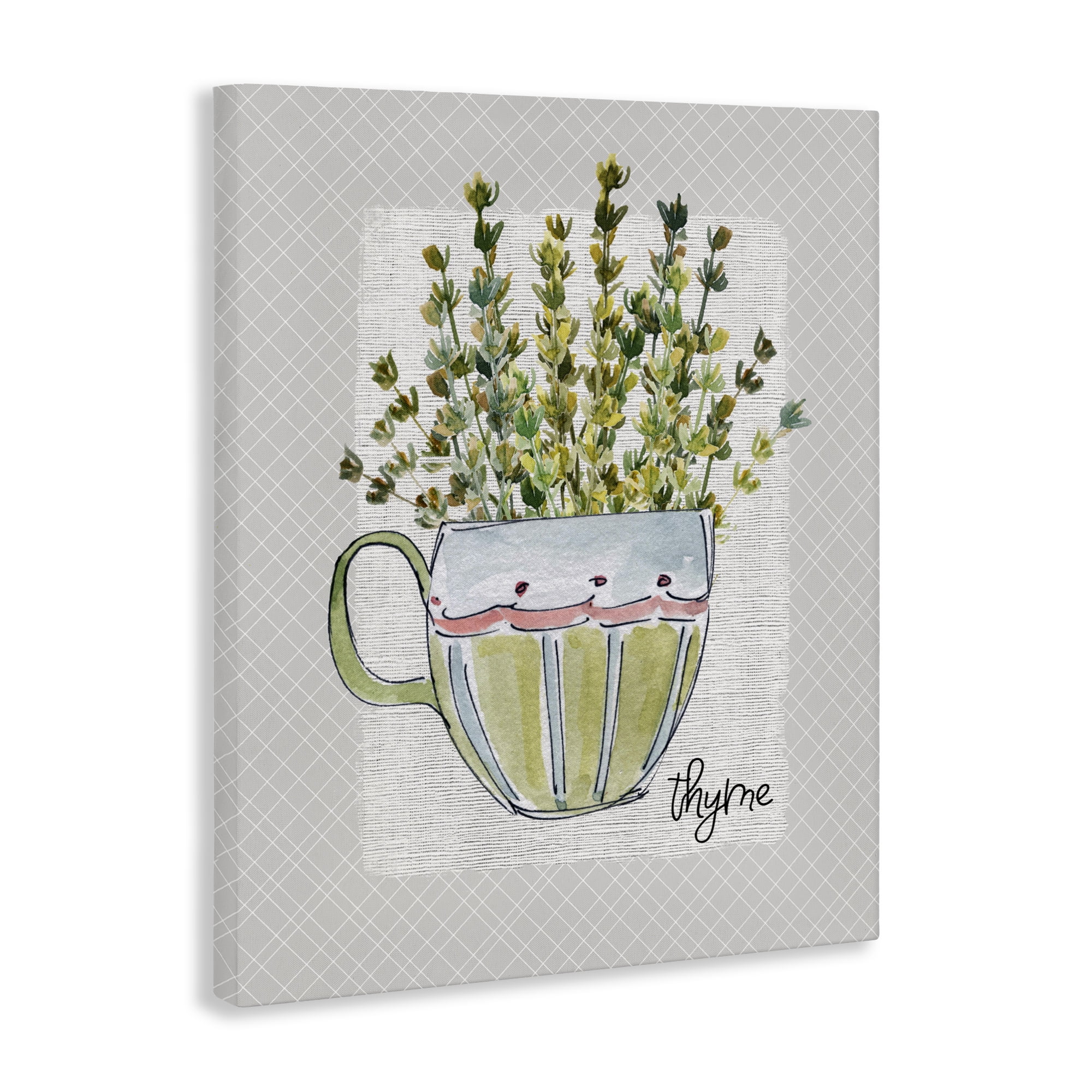 Stupell Industries Thyme Herb Mug Canvas Wall Art, design by Livi Finn