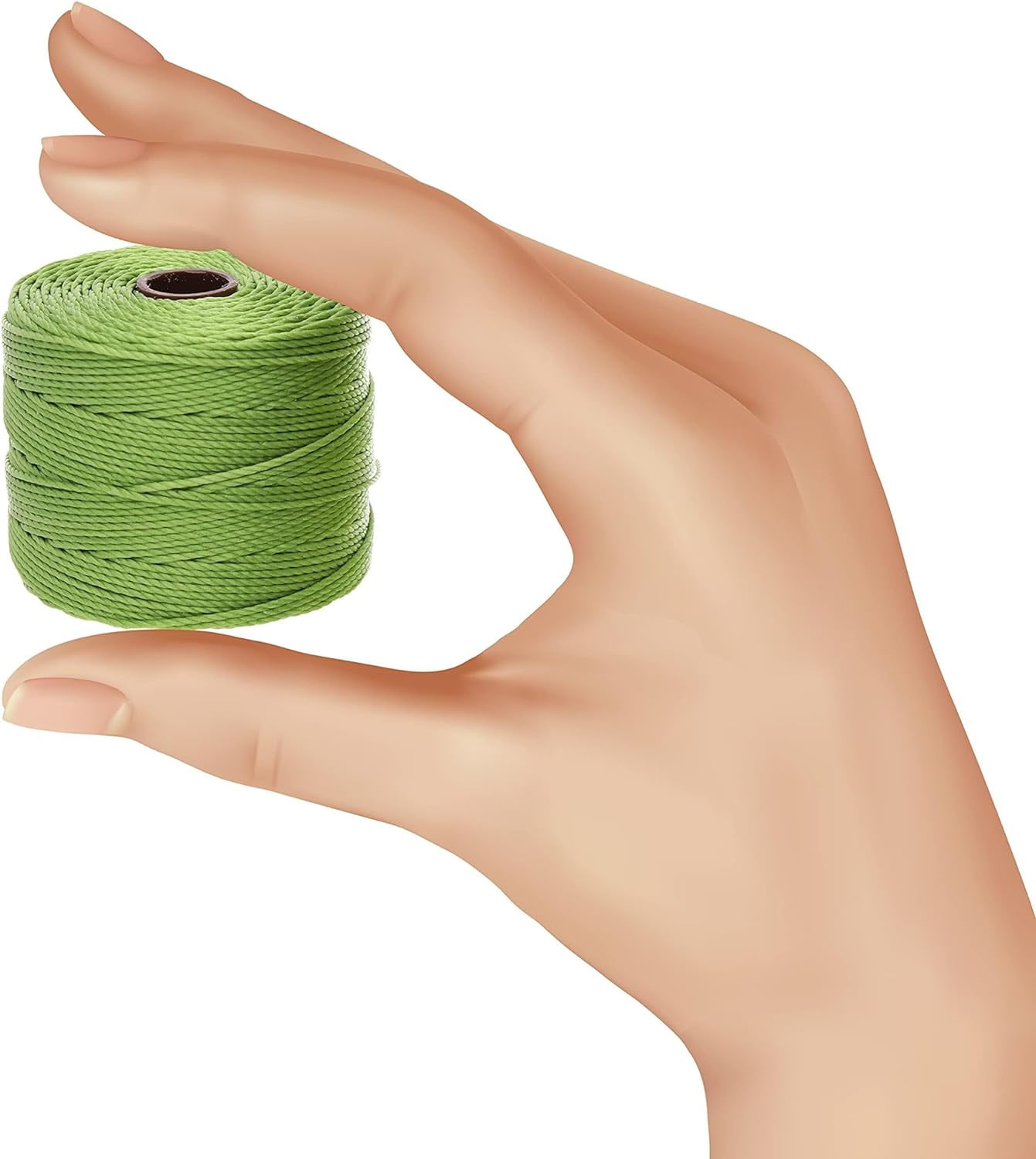 The Beadsmith S-Lon Bead Cord – .5 mm Twisted Nylon Cord, 4 Spools, Avocado Color, TEX210, 77 Yards