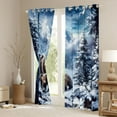 thumbnail image 3 of Homewish Jungle Animal Bear Curtains Pack of 2 (42x84 Each),Winter Snow Pine Curtains Blackout,White Green Brown Bedroom Curtains For Boys Kids,Luxury Bedroom Decor, 3 of 6