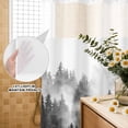 thumbnail image 3 of No Hook Shower Curtain, Black Forest Shower Curtains for Bathroom with See Through Top Window, Black and White Natural Landscape Modern Abstract Art Waterproof & Washable Bath Curtain Narrow 54"x78", 3 of 9