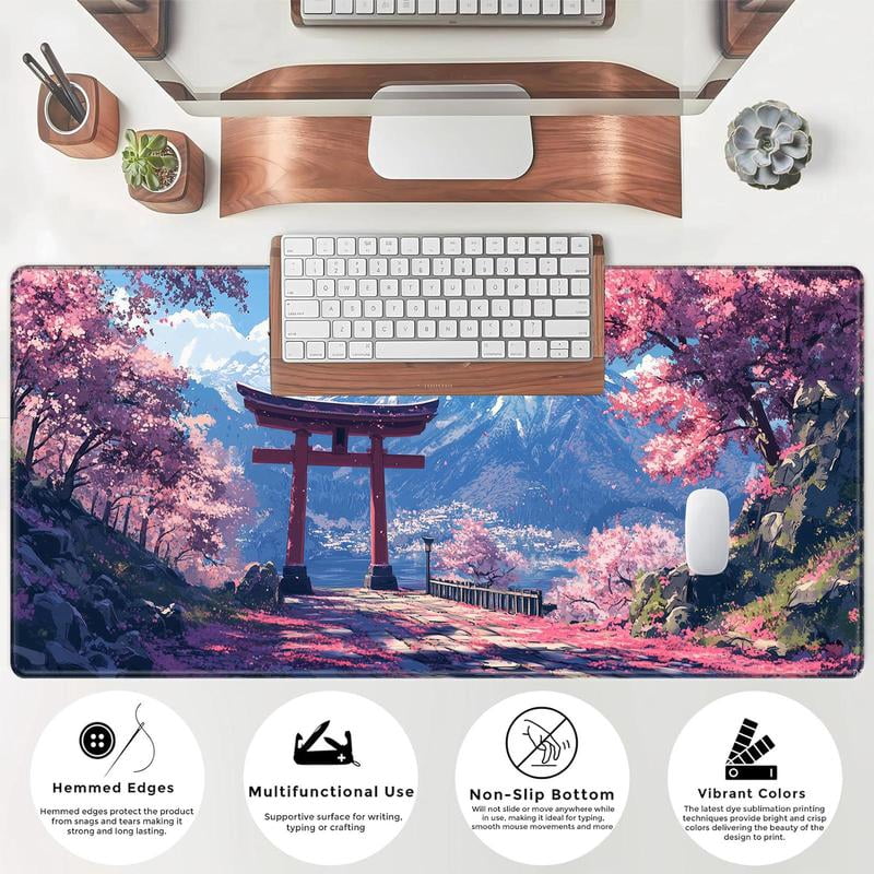 HELLOYOUNG Anime Mouse Pad, Large Gaming Mouse Mat with Non-Slip Rubber Base, Extended Rectangular Desk Pad for Keyboard and Mouse, Waterproof & Stitched Edges, for Home Office, Gamers