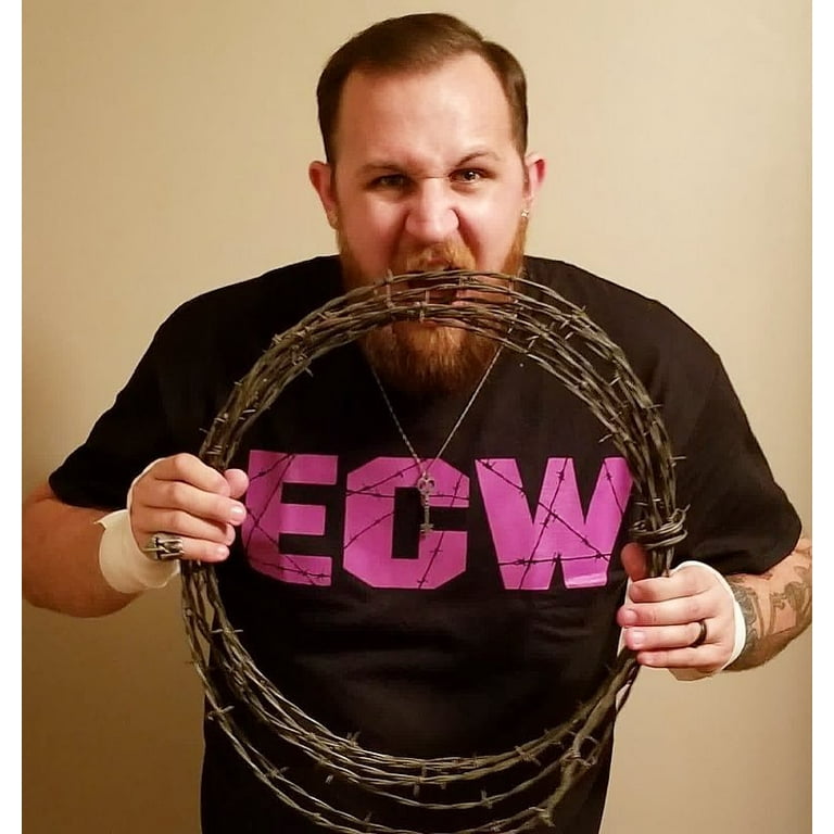 ECW Barbed Wire Purple Logo Mens Black T-shirt M - Walmart.com