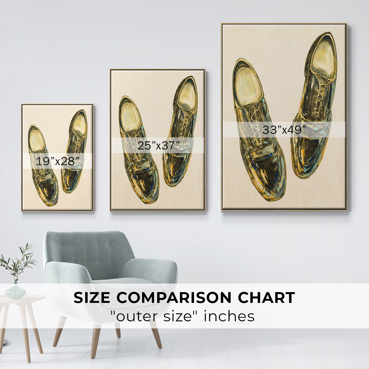 The Shoe Fits I V1 Framed Premium Gallery Wrapped Canvas - Ready to Hang - 27 x 41 - Natural Wood Floating Frame