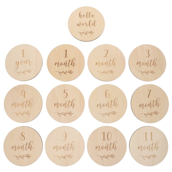 Baby Milestone Recording Natural Classic Design 1 Set 3.93X3.93X0.20in
