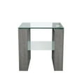 thumbnail image 3 of Caleb Grey Wood Side End Table with Glass Shelf, 3 of 8