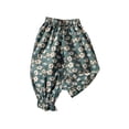 thumbnail image 4 of Pants for Girls Kids Floral Print Casual Proof Pants Breathable Loose Tapered Green 11-12 Years, 4 of 4