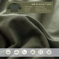 thumbnail image 3 of PURE ERA Duvet Cover Set Full Size T-Shirt Cotton Jersey Knit Cotton Bedding Set Olive Green（1 Duvet Cover 2 Pillow Shams), 3 of 5
