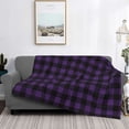 thumbnail image 2 of Fuzoiu Purple Black Plaid Print Flannel Blanket,Throw Blanket,Flannel Home Decor,Fleece Bed Blankets,Cozy Soft Blanket for Bed, Sofa, Camping, and Travel-60"x50", 2 of 6