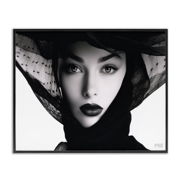 Stupell Industries Modern Woman with Black Veil Black Framed Giclee Art, 14 x 11, by RB