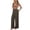 Z09 Brown, variant on Mifsaly Womens Jumpsuits for Summer Boho Patterned Sleeveless Romper with Tie Shoulder Straps and Pockets Beach Vacation Casual One Piece Outfits Brown,XL