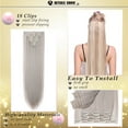 thumbnail image 3 of MY-LADY 26Inches 8Pcs/Set 18 Clips in Hair Extensions Straight Hairpieces Heat Resistant Synthetic Fiber Full Head Clip in Hair Hairpieces, 3 of 8
