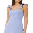 thumbnail image 3 of French Connection Womens Whisper Ruffle Strap Square Neck Short Mini Dress Paradiso Blue 12, 3 of 3