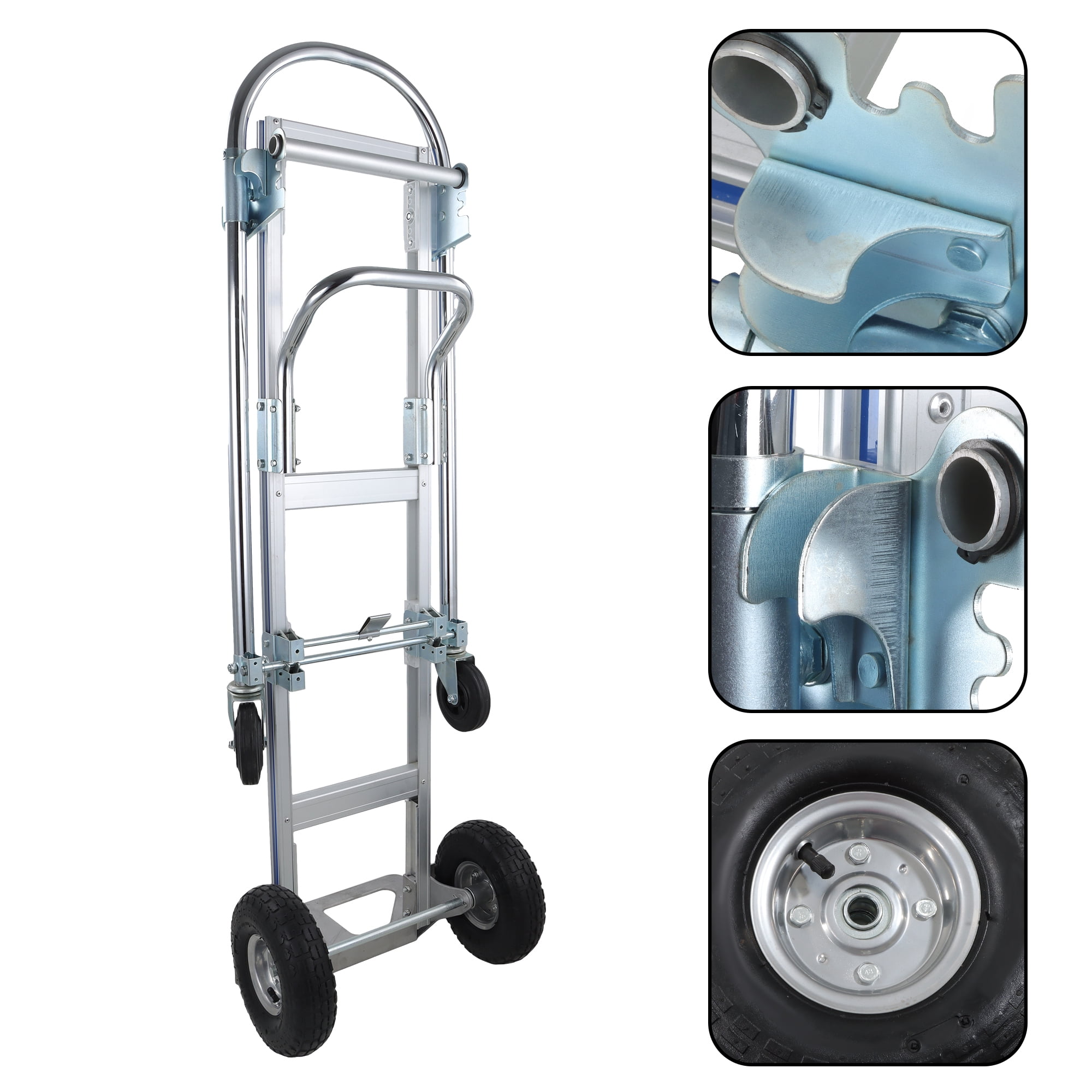 Hand Truck 1000Lb Aluminum 2 In 1 Folding Trolley Convertible Folding Dolly Cart
