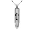 thumbnail image 1 of 1x colgante de urna de cenizas de cremación de balas de acero inoxidable Memorial Plata Sunnimix Collar con colgante de bala, 1 of 7