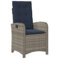 thumbnail image 5 of vidaXL 3 Piece Bistro Set with Cushions Gray Poly Rattan, 5 of 12