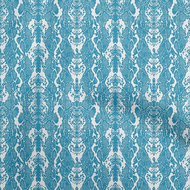 oneOone Georgette Viscose Turquoise Blue Fabric Animal Skin Sewing Craft Projects Fabric Prints By Yard 42 Inch Wide-TC