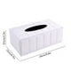 thumbnail image 3 of Caja de pañuelos rectangular de cuero sintético con tapa, soporte para servilletas de papel para baño, hogar, oficina, coche, decoración automotriz con base magnética., 3 of 6