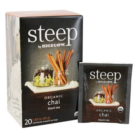 (3 Boxes) Bigelow Steep Organic Black Tea, Chai, 20