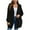 Black, variant on Womens Outwear Plus Size, Solid Winter Faux Coats Long Sleeve Hoddede Pockets Fleece Jacket Casual Trendy Outerwear