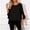 Black women fall ruffle blouse a1, variant on Women Fall Round Neck Ruffle Blouse 3/4 Sleeve Flowy Casual Tops Solid Boho Pullover Tshirt Cute Trendy Comfy Work Clothes, Orange 2XL