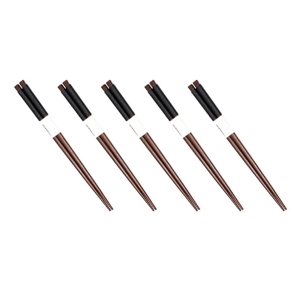 5 Pares Palillos de Madera Natural Japonesa Vajilla de Cocina Paquete Valioso Negro