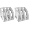thumbnail image 1 of SHIQI-2 Pcs Magazine Holder, Grey Desk File Organizer Plastic 3 Compartment File Holder Folder, Stand File Divider Document Cabinet Rack Book Storage Organizer Filling Box, 1 of 4
