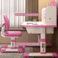 thumbnail image 6 of Floseru Small Desk, Desk Chair Set, Widened Desktop Multi Separation Cartoon Pattern Kids Adjustable Height Study Table with Drawer Chair, 6 of 10