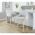 thumbnail image 2 of Hannah 26" Fixed-Height Counter Stool Set of 2 with Backs, Counter Height Chairs, Counter Height Stools Swivel, Swivel Counter Stools For Kitchen Island (Grey Fabric), 2 of 6