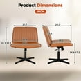 thumbnail image 2 of BestOffice Armless Office Chair, Criss Cross Legged, No Wheels Swivel for Men, Women(Brown), 2 of 7