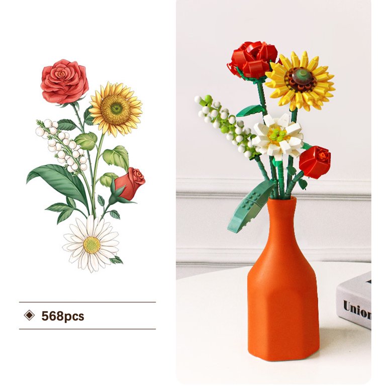 Bouquet perpetuo tulipano Building Block fiore modello 3D decorazione della  casa pianta in vaso assemblaggio mattoni regali per bambini di san  valentino - AliExpress