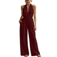 thumbnail image 3 of Sentmoon Womens Overalls Loose Fit Sleeveless V Neck Womens Jumper Solid Color Regular Fit Casual Rompers Summer for Party and Festival S-3XL, 3 of 8