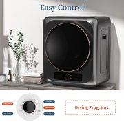 Zynkez Portable Clothes Dryer,1.6 Cu.ft.,110V Electric Compact Laundry Dryer with Stainless Steel Tub for Apartments, Dorms, RVs (Gray)