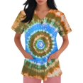 thumbnail image 4 of BDPORKAS Womens Scrubs Breathable Short Sleeve Scrubs Uniform Tie Dye Printed Trendy Soft V Neck Nurse Uniforms Shirts Pocketed, 4 of 7