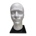 thumbnail image 1 of Cabeza de maniquí, soporte de horquilla, cabeza de maniquí estable, exhibición de joyas de bufanda para bolsillos, joyas, salón, hogar, ropa de cabeza masculino, 1 of 8