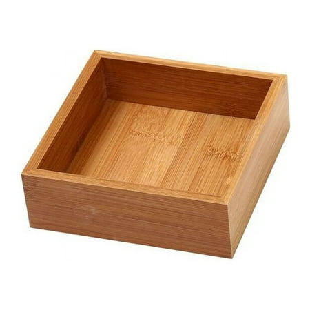 UPC: 0813644028466 | YBM Home Bamboo Drawer Organizer Storage Box  Adult Brown 6 in. W x 6 in. L x 2 in. H