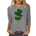 thumbnail image 2 of Meichang Hauts à Manches 3/4 pour Femmes T-Shirts de la Saint-Patrick T-Shirts à Imprimé Irlandais Porte-Bonheur T-Shirts de Fête Col Rond Hauts Irlandais Porte-Bonheur Liquidation de Printemps, 2 of 4